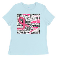 Baby Blue breast cancer ribbon Ladies Tee - JahusDesignShop