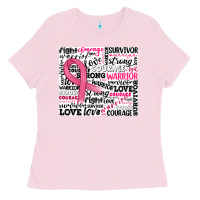 Bubblegum Pink breast cancer ribbon Ladies Tee - JahusDesignShop