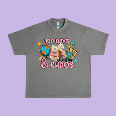100 Days Of Coffe And Chaos Urban Heavy Tee Designed By Maliassmallbusiness