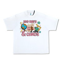 White 100 days of coffe and chaos Urban Heavy Tee - MaliasSmallBusiness