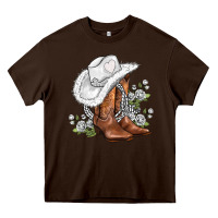 Chocolate Brown white  cowgirl  and roses Heavy Core Tee - AdoDesignShop
