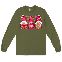 Army Green Pink Christmas gnomes Long Sleeve Tee - NancyCooperArtShop