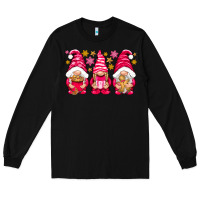 Black Pink Christmas gnomes Long Sleeve Tee - NancyCooperArtShop