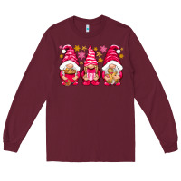 Burgundy Pink Christmas gnomes Long Sleeve Tee - NancyCooperArtShop