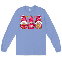 Colony Blue Pink Christmas gnomes Long Sleeve Tee - NancyCooperArtShop