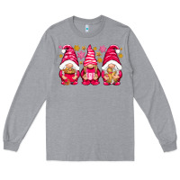 Heather Grey Pink Christmas gnomes Long Sleeve Tee - NancyCooperArtShop