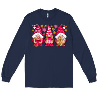 Navy Pink Christmas gnomes Long Sleeve Tee - NancyCooperArtShop