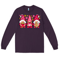 Plum Pink Christmas gnomes Long Sleeve Tee - NancyCooperArtShop