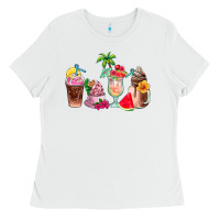 White summer coffee cups Ladies Tee - AdoDesignShop