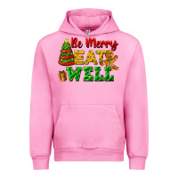 Fuchsia Pink be merry eat well Urban Hoodie - FaDigitalArtStudio
