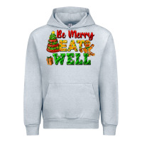Heather Grey be merry eat well Urban Hoodie - FaDigitalArtStudio