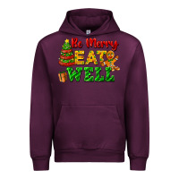 Mauve Wine be merry eat well Urban Hoodie - FaDigitalArtStudio