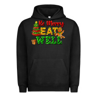 Pigment Black be merry eat well Urban Hoodie - FaDigitalArtStudio
