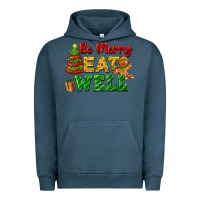 Pigment Midnight Navy be merry eat well Urban Hoodie - FaDigitalArtStudio
