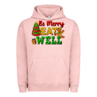 Pigment Salmon be merry eat well Urban Hoodie - FaDigitalArtStudio