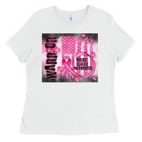 White breast cancer Ladies Tee - JahusDesignShop