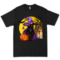 Black black witch cat coffin and moon Premium Tee - BundleAndBundleShop