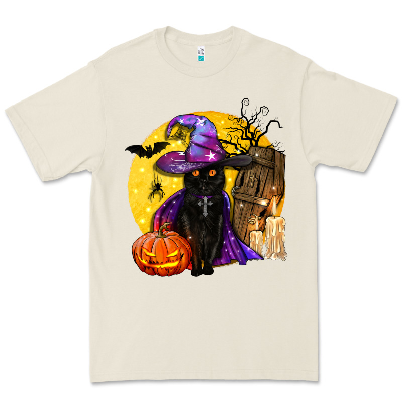 Black Witch Cat Coffin And Moon Premium Tee by BundleAndBundleShop | Teevron