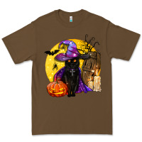 Cacao black witch cat coffin and moon Premium Tee - BundleAndBundleShop
