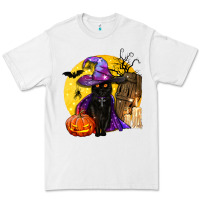 White black witch cat coffin and moon Premium Tee - BundleAndBundleShop