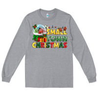 Heather Grey Small town Christmas Long Sleeve Tee - NancyCooperArtShop
