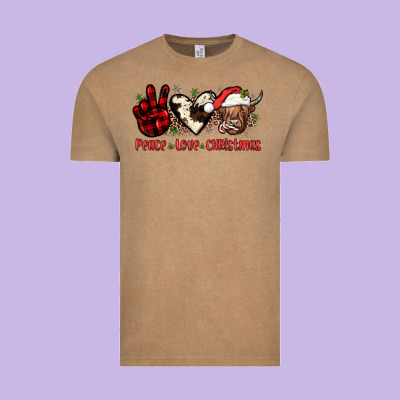 Peace Love Christmas Vintage Tee Designed By Jahusdesignshop