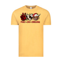 Vintage Mustard peace love christmas Vintage Tee - JahusDesignShop