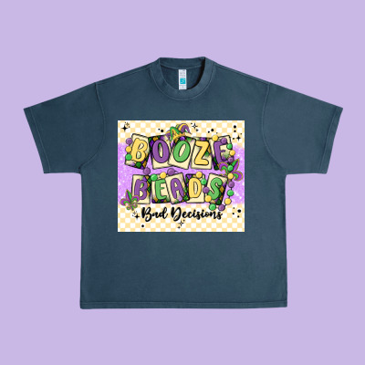 Booze Beads Urban Heavy Tee Designed By Maliassmallbusiness
