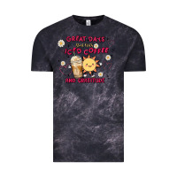 Cloud Black great days start with iced coffee and gratitude Vintage Tee - MaliasSmallBusiness
