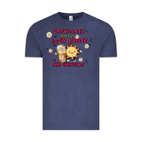 Vintage Denim great days start with iced coffee and gratitude Vintage Tee - MaliasSmallBusiness