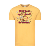 Vintage Mustard great days start with iced coffee and gratitude Vintage Tee - MaliasSmallBusiness