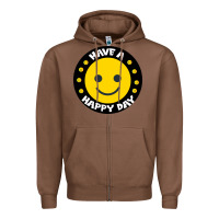 Chestnut Have A Happy Day Zipper Hoodie - Bettercallsaul