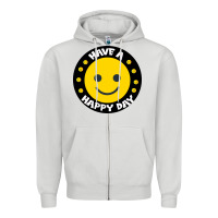 Dove Grey Have A Happy Day Zipper Hoodie - Bettercallsaul