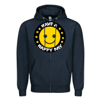 Navy Have A Happy Day Zipper Hoodie - Bettercallsaul