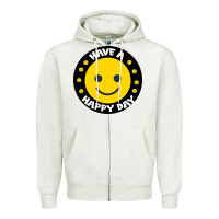 Oatmeal Heather Have A Happy Day Zipper Hoodie - Bettercallsaul