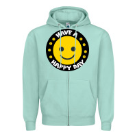Seafoam Have A Happy Day Zipper Hoodie - Bettercallsaul
