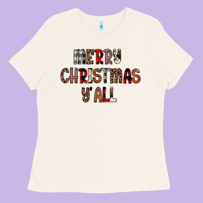 Merry Christmas Y All Ladies Tee Designed By Jahusdesignshop