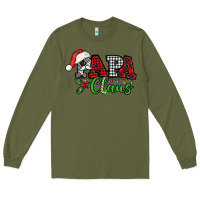 Army Green Papa Claus with christmas lights and mistletoe Long Sleeve Tee - NancyCooperArtShop