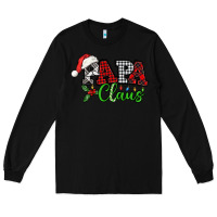 Black Papa Claus with christmas lights and mistletoe Long Sleeve Tee - NancyCooperArtShop