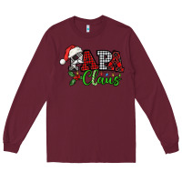 Burgundy Papa Claus with christmas lights and mistletoe Long Sleeve Tee - NancyCooperArtShop