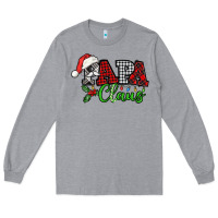 Heather Grey Papa Claus with christmas lights and mistletoe Long Sleeve Tee - NancyCooperArtShop