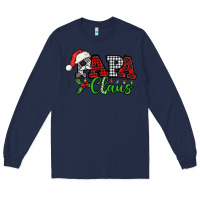 Navy Papa Claus with christmas lights and mistletoe Long Sleeve Tee - NancyCooperArtShop