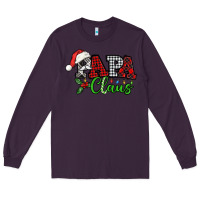 Plum Papa Claus with christmas lights and mistletoe Long Sleeve Tee - NancyCooperArtShop