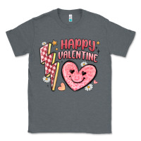Charcoal Heather happy valentine heart Classic Tee - MaliasSmallBusiness