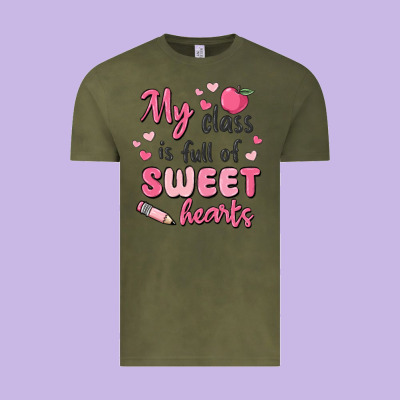 My Class Is Full Of Sweet Hearts Vintage Tee Designed By Maliassmallbusiness