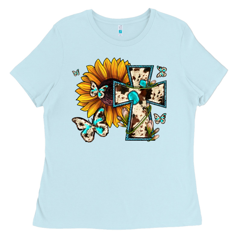 Cross With Sunflower Ladies Tee by JahusDesignShop | Teevron