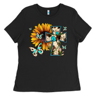 Black cross with sunflower Ladies Tee - JahusDesignShop