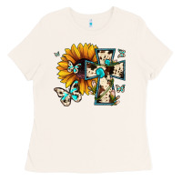Bone cross with sunflower Ladies Tee - JahusDesignShop