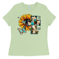 Matcha cross with sunflower Ladies Tee - JahusDesignShop