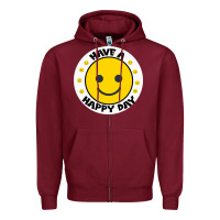 Burgundy Have A Happy Day Zipper Hoodie - Bettercallsaul